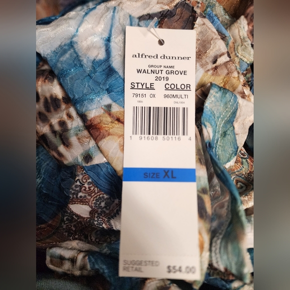 NWT ALFRED DUNNER Walnut Grove Floral-Print Top XL - Picture 8 of 12